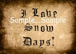 T38 - "I Love Snow Days" Mini Sign